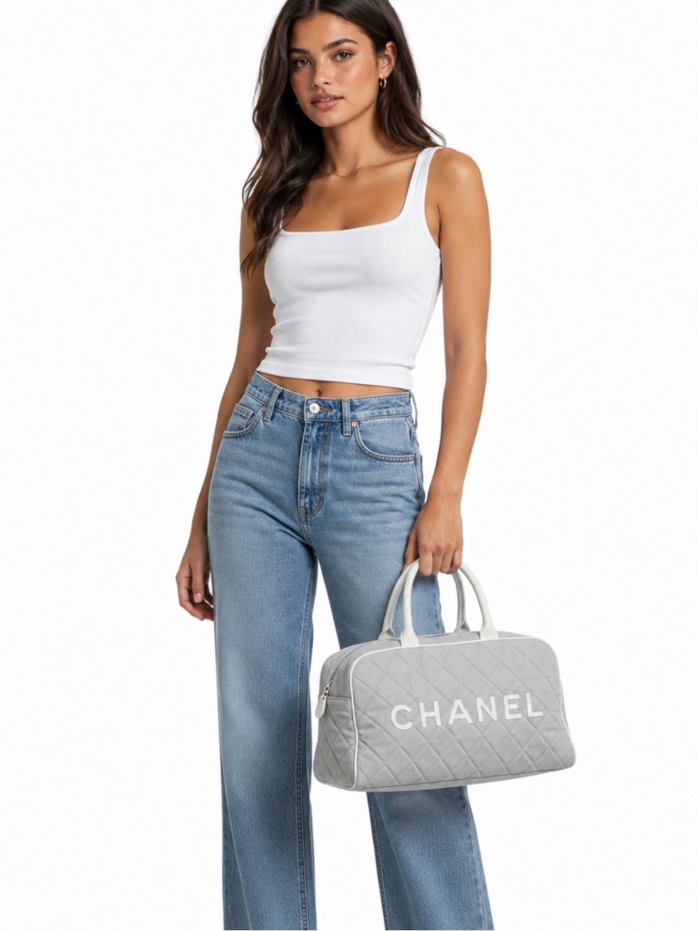 CHANEL Quilted Canvas Top-Handle Bowler Bag - Picture 5 of 5